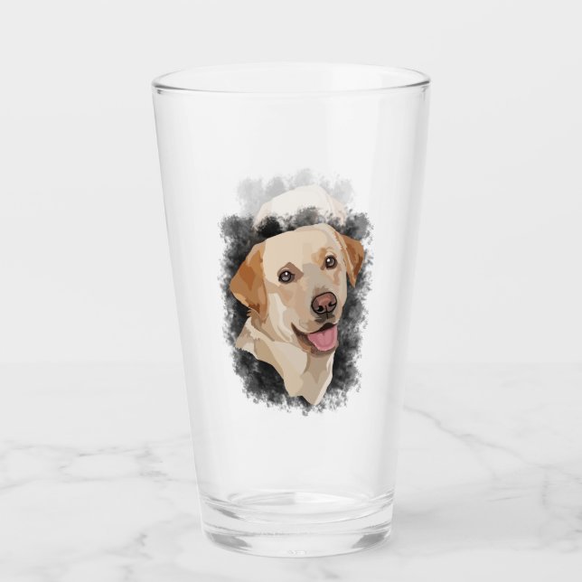 Copo De Pint Abstrato Labrador Art (Frente)