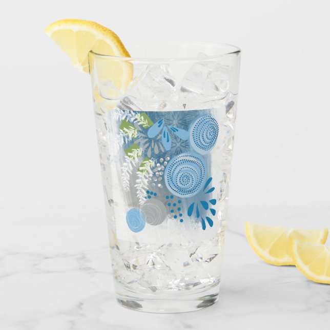 Copo De Pint Abstrato Moderno Floral (Gelo frontal)