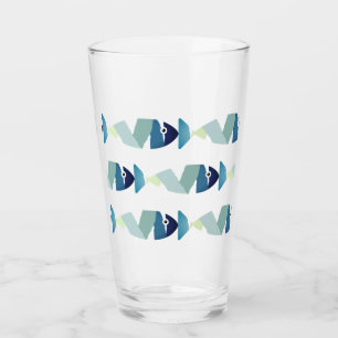 Copo De Pint Abstrato Natação Azul