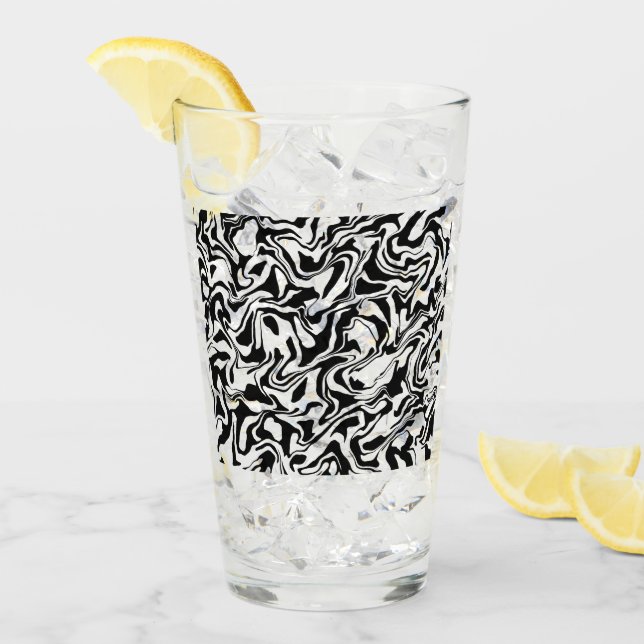 Copo De Pint Abstrato, preto e branco moderno (Gelo frontal)