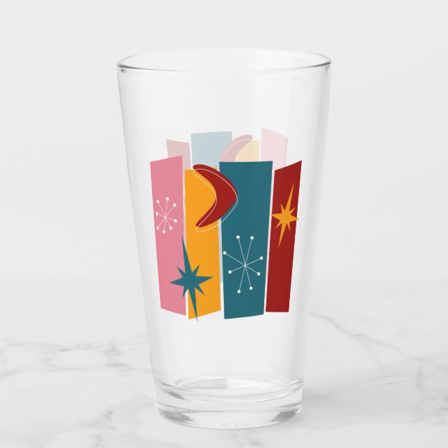 Copo De Pint Abstrato retângulo Boomerang Stars Meio século (Frente)