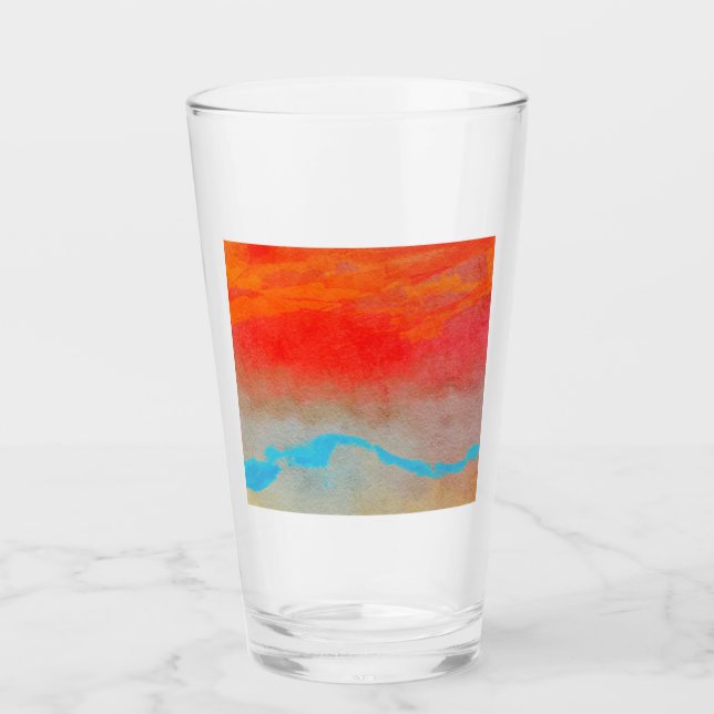 Copo De Pint Abstrato Sunset Oceano (Frente)