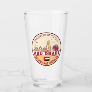 Copo De Pint Abu Dhabi Emirados Árabes Unidos Skyline Emblem