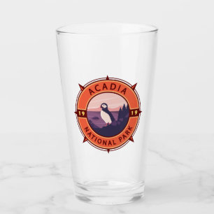 Copo De Pint Acadia National Park Puffin Retro Compass Emblem