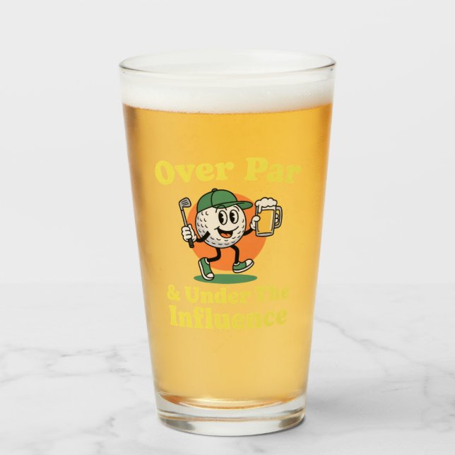 Copo De Pint Acima do Par e Sob Influência de Golfe e Bebida  (Frente (Preenchido))