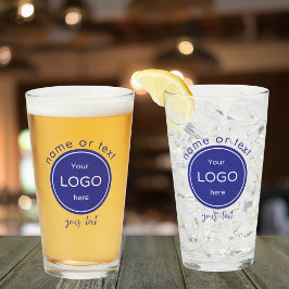 Copo De Pint Adicione o logotipo da empresa azul Bar