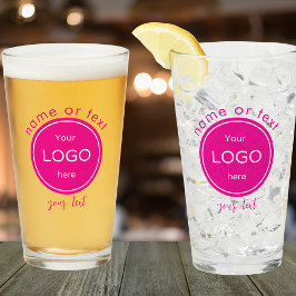 Copo De Pint Adicione o logotipo da empresa Bar rosa