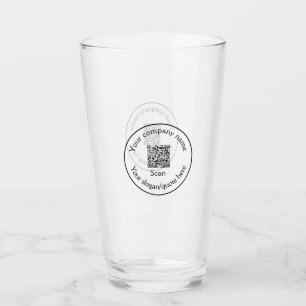 Copo De Pint adicione seu código Q R simples mínimo nome