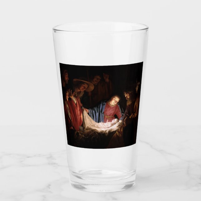 Copo De Pint Adoração dos Pastores por Honthorst (Frente)