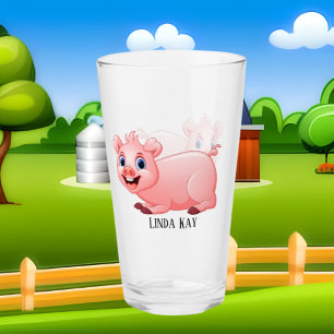 Copo De Pint adoradores de porcos bonitos adicionam nome Glass