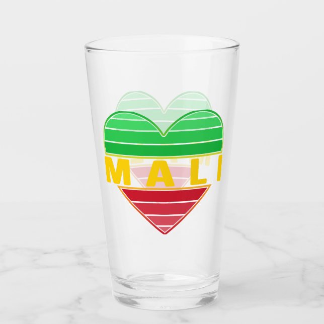 Copo De Pint Adoro Mali, Coração maliana (Frente)