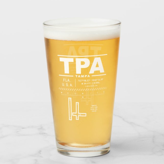 Copo De Pint Aeroporto Internacional de Tampa TPA (Traseira (Preenchido))