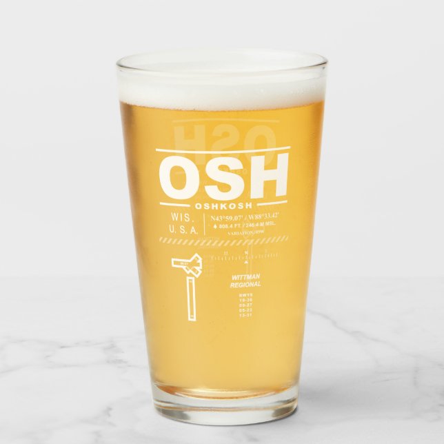 Copo De Pint Aeroporto Regional Wittman OSH (Traseira (Preenchido))