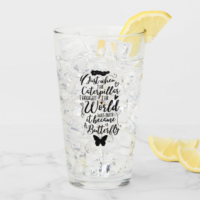 Copo De Pint Afirmação Positiva de Pensamento de Cotação Inspir (Gelo traseiro)