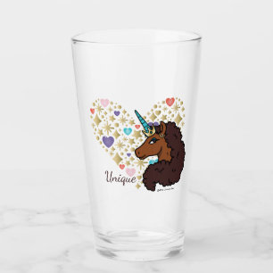 Copo De Pint Afro Unicorn   Design de Coração Único