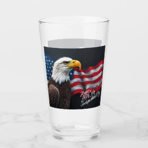 Copo De Pint Águia-careca com a Bandeira Americana Arte de 4 de
