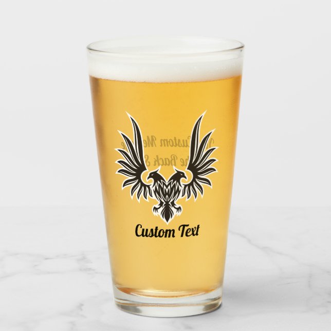 Copo De Pint Águia com duas Cabeças de Vidro (Frente (Preenchido))