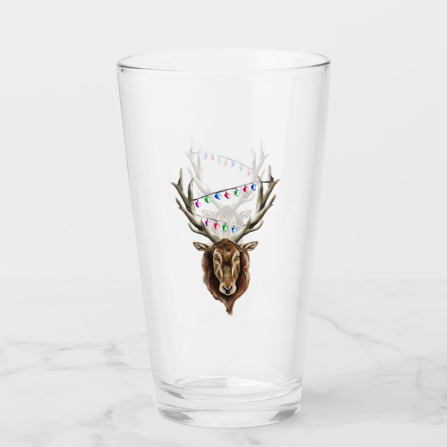 Copo De Pint Agulha de Veado Vermelho Festivo (Frente)