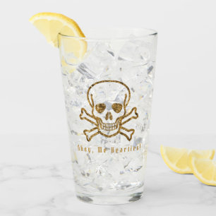 Copo De Pint Ahoy, Me Hearties! Vintage Pirata Dourada Ossos do