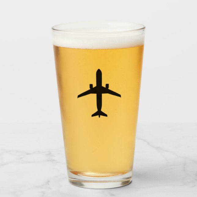 Copo De Pint Airplane Pint Glass (Frente (Preenchido))