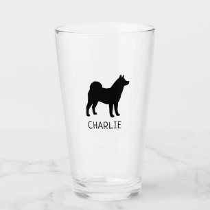 Copo De Pint Akita Dog Breed Silhouette Personalizado