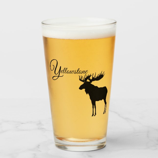 Copo De Pint Alces de vidro de Tumbler-Yellowstone (Frente (Preenchido))