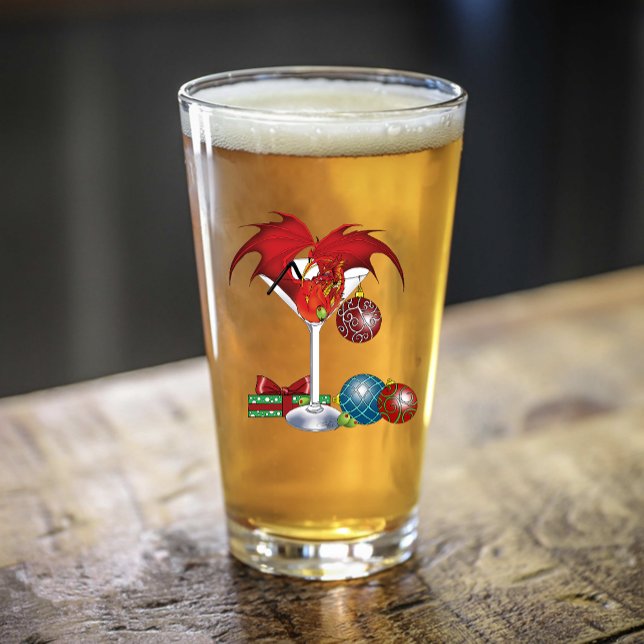 Copo De Pint Alegria de Férias de Natal Coquetel Dragão Vermelh (Criador carregado)