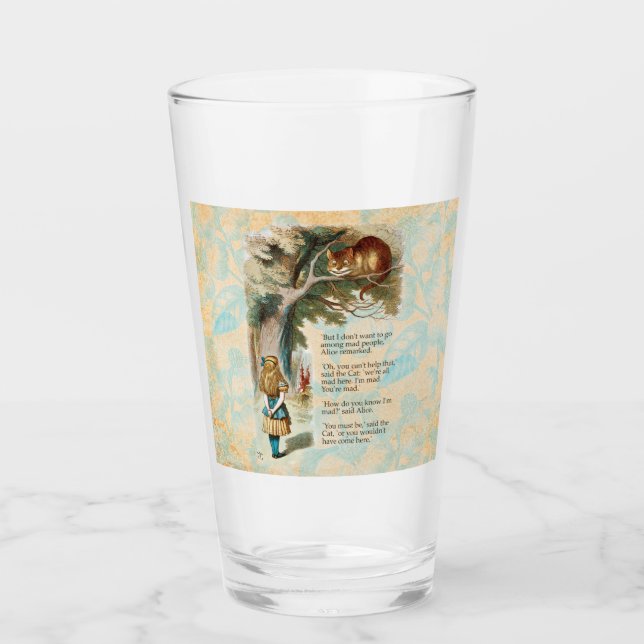 Copo De Pint Alice no País das Maravilhas Cheshire Cat Mad (Frente)