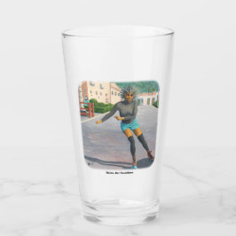 Copo De Pint Alienígena Roller Skating Fantasy Bebendo Glass