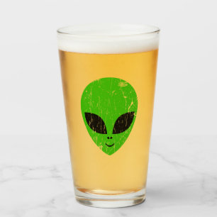 Copo De Pint alienígena verde da extraterra de ficção cient