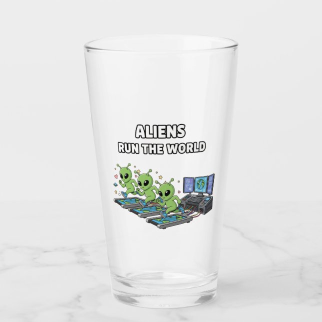 Copo De Pint Alienígenas Mandam no Mundo (Frente)