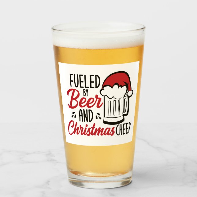 Copo De Pint Alimentado por cerveja e animador de Natal (Frente (Preenchido))