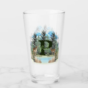 Copo De Pint Almofada Monograma Personalizada Letra P Cervo Aqu