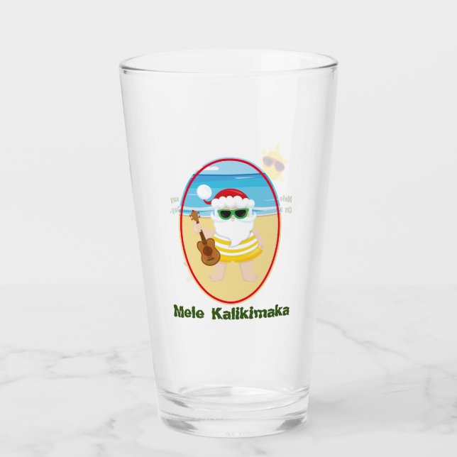 Copo De Pint Aloha Santa Claus Glass Tumbler (Frente)