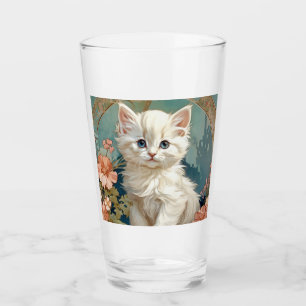 Copo De Pint Alphonse Mucha Style White Cat