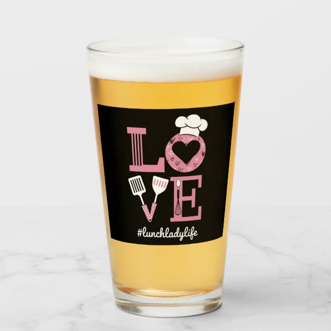 Copo De Pint Ama a Vida de Senhora do Almoço Presentes Divertid (Frente (Preenchido))