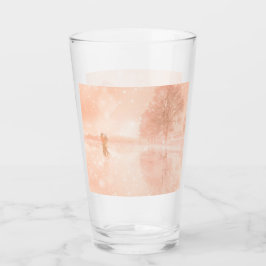 Copo De Pint Amantes em um lago congelado