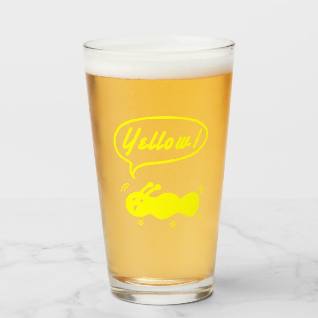 Copo De Pint Amarelo! Vidro (Frente (Preenchido))