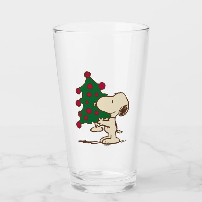 Copo De Pint Amendoins | Árvore de Natal de Snoopy (Frente)