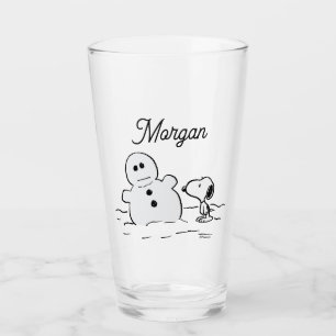 Copo De Pint Amendoins Snoopy constrói um boneco de neve Ad