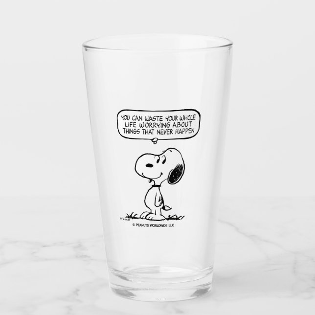 Copo De Pint Amendoins | Snoopy, você não aguenta sua vida inte (Frente)