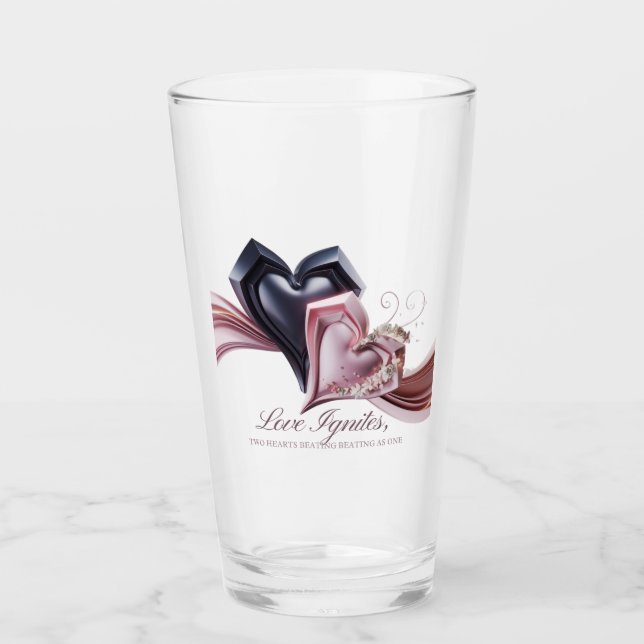 Copo De Pint Amor Corações Bebem Mug (Frente)