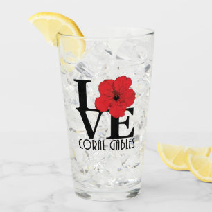 Copo De Pint AMOR Coral Gables Red Hibiscus 11oz