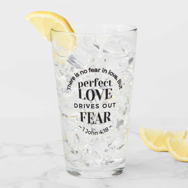 Copo De Pint Amor Eterno - 1 Arte de Citação das Escrituras Joh (Gelo frontal)