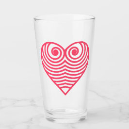 Copo De Pint Amor Hipnótico – Coração Contornado Vermelho Minim