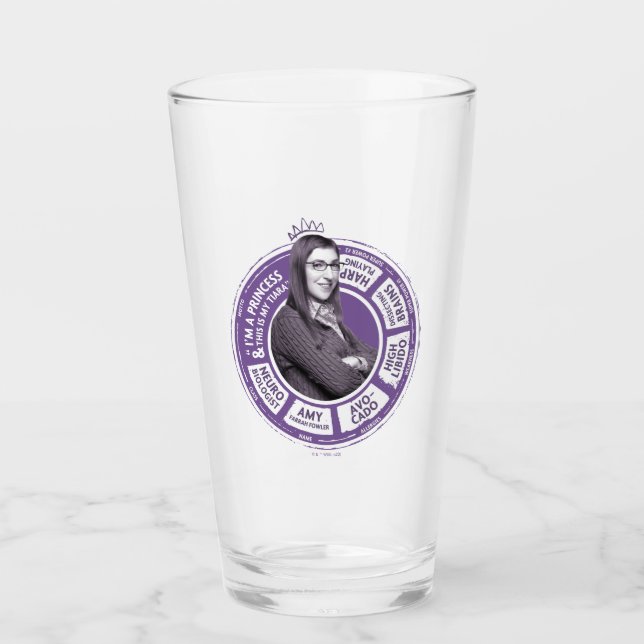 Copo De Pint Amy Farrah Fowler Info Graphic (Frente)