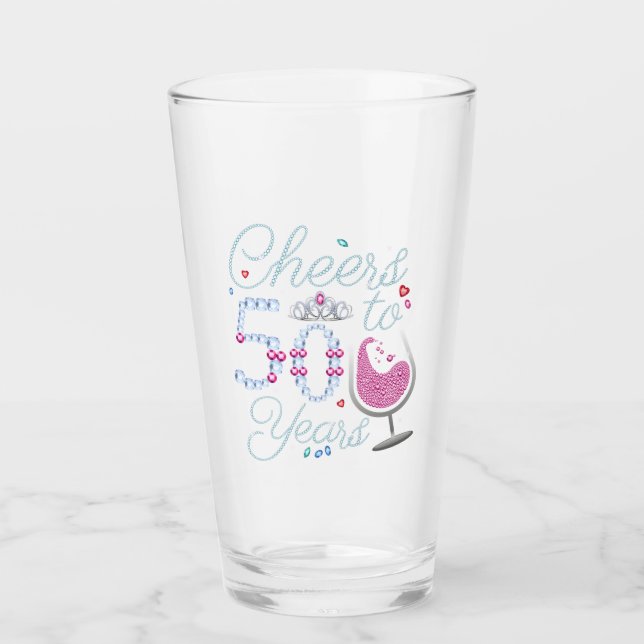 Copo De Pint Anima-Se A 50 Anos 50 Festa de aniversário Bebendo (Frente)