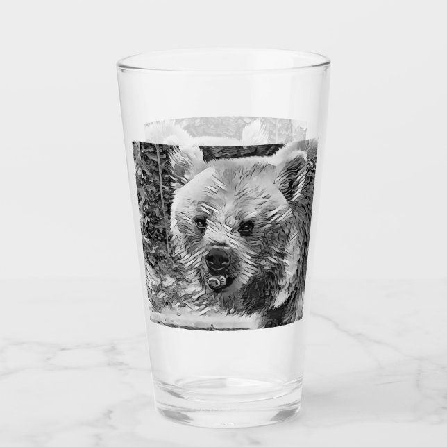 Copo De Pint AnimalArtBW_Bear_001 (Frente)