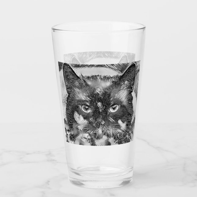 Copo De Pint AnimalArtBW_Cat_003 (Frente)