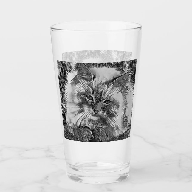 Copo De Pint AnimalArtBW_Cat_07 (Frente)